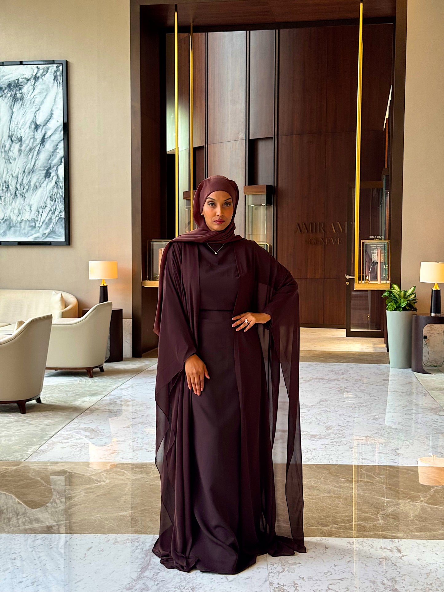 Rahma Maxi Kimono | Fluid Crêpe Layering Piece — Misendy