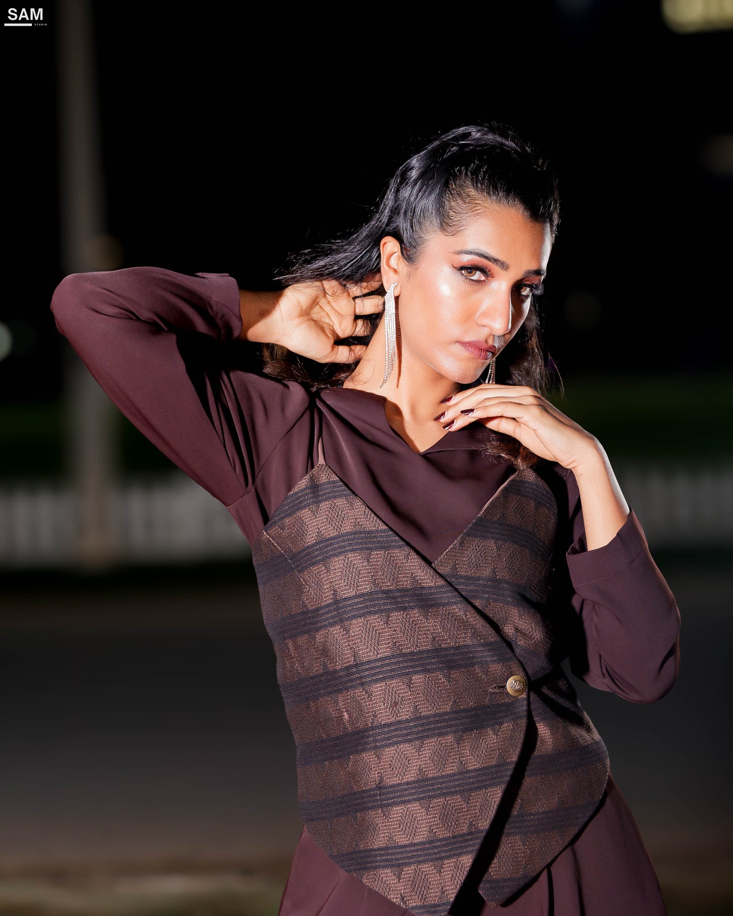 Sogolon Reversible Vest | Double-sided fitted vest with handwoven accents