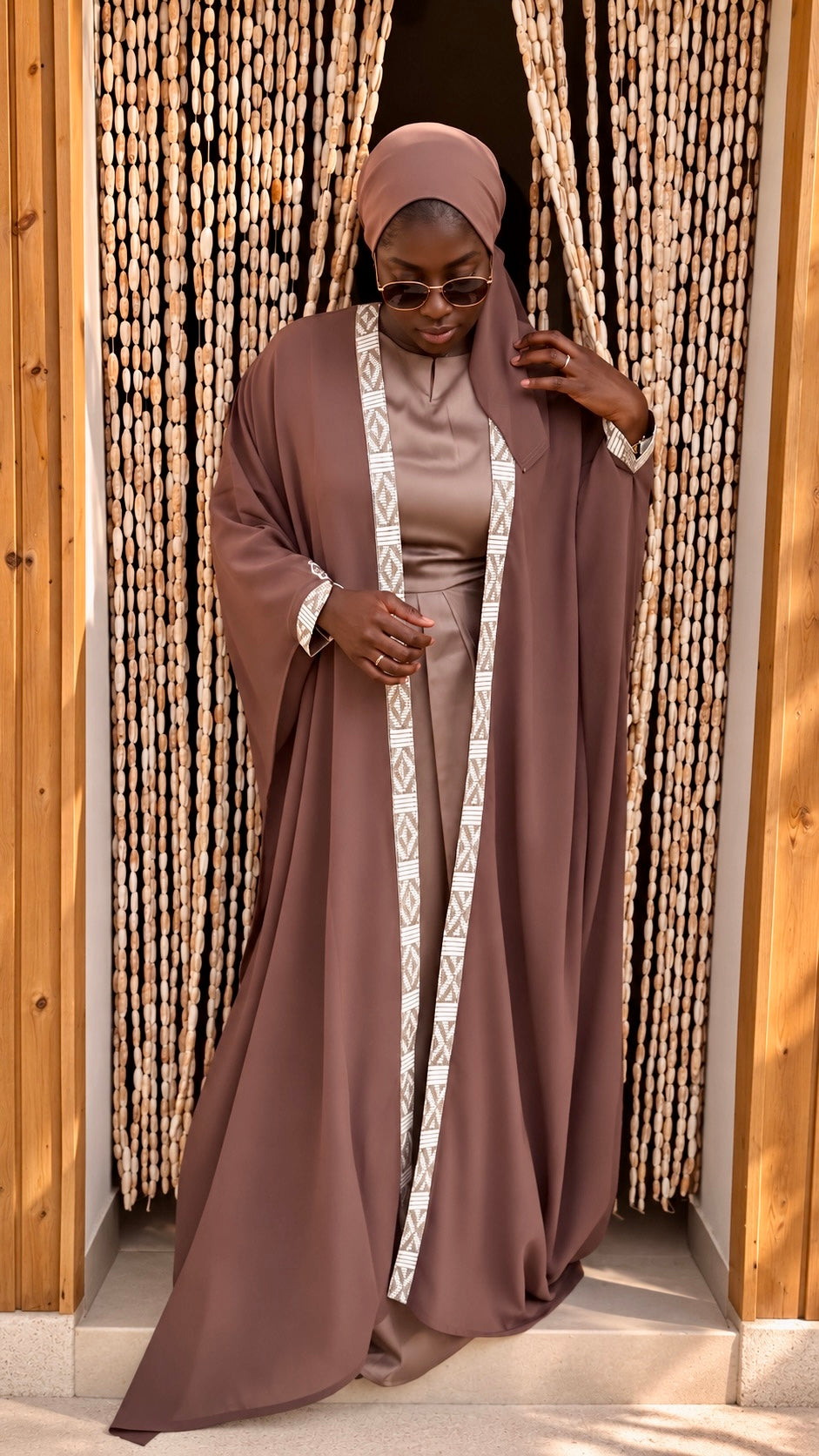 Rahma Dakar Resort Edit | Full set : Chiffon Abaya, Silk Dress & Sheila