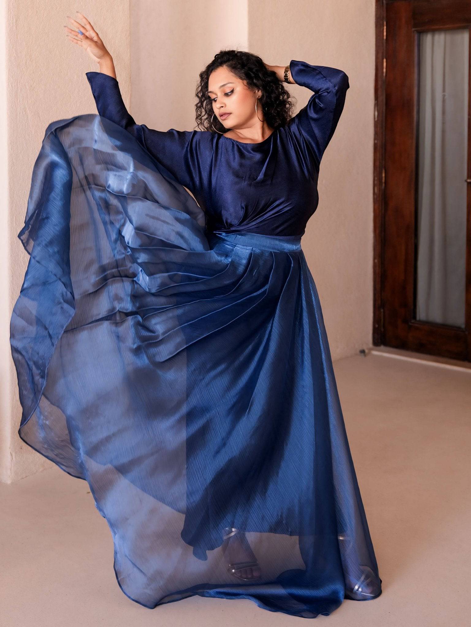 luxury silk evening dress Jamila Evening Dress Set | Silk & Organza Two-Piece