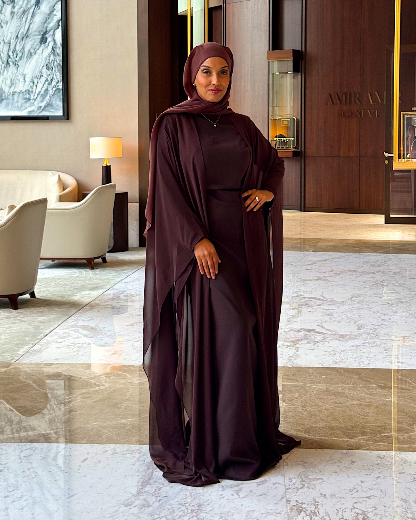 Rahma Maxi Kimono | Fluid Crêpe Layering Piece — Misendy