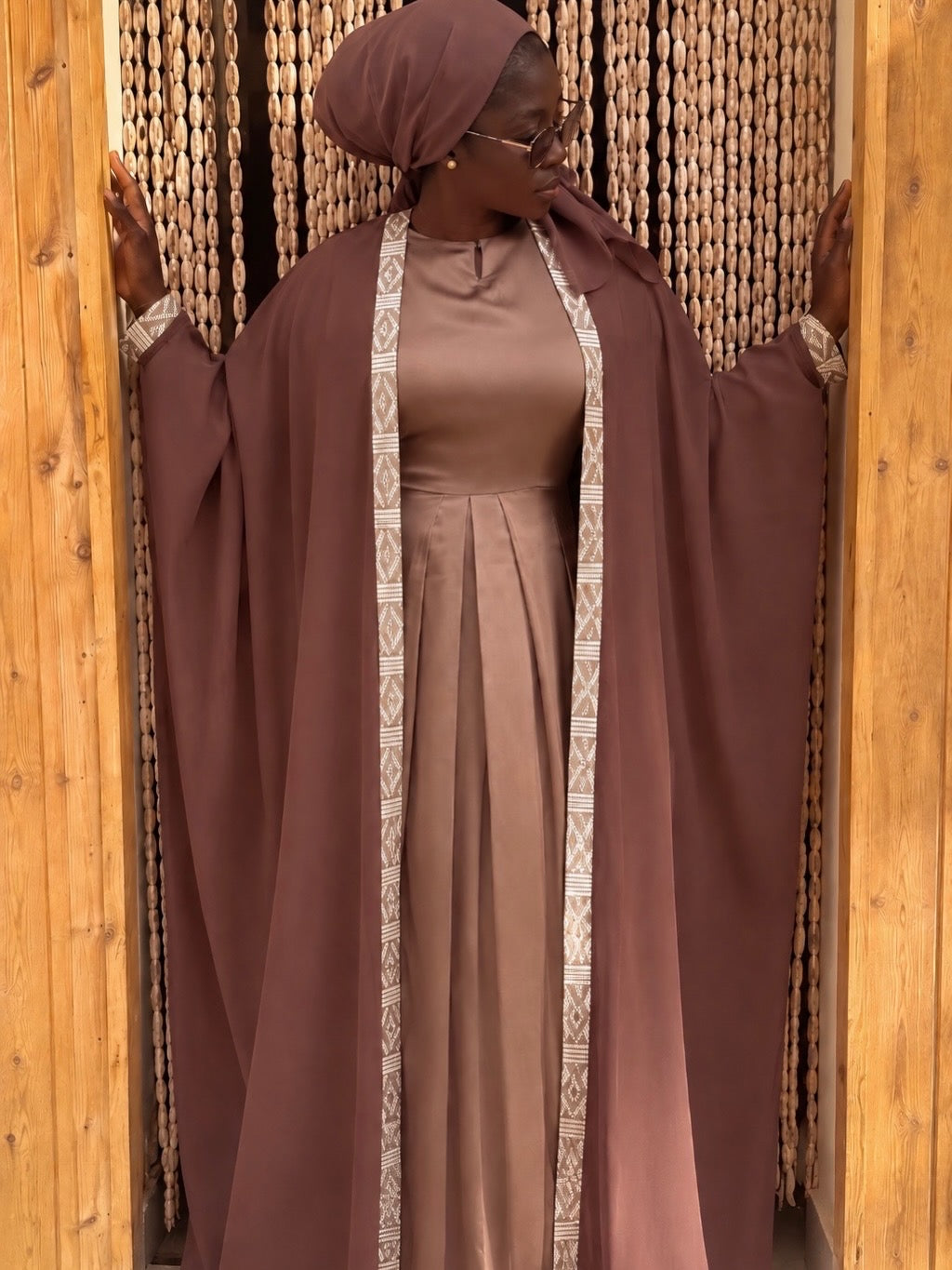 Rahma Dakar Resort Edit | Full set : Chiffon Abaya, Silk Dress & Sheila