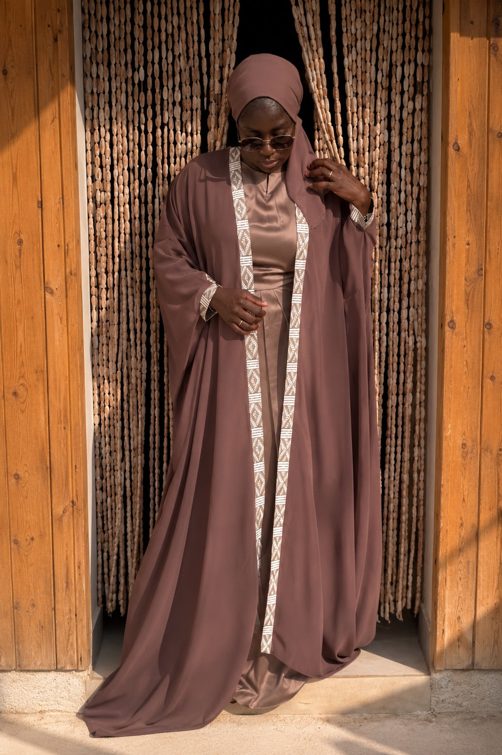 Rahma Dakar Resort Edit | Full set : Chiffon Abaya, Silk Dress & Sheila