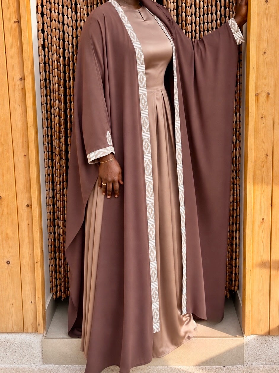 Rahma Dakar Resort Edit | Full set : Chiffon Abaya, Silk Dress & Sheila