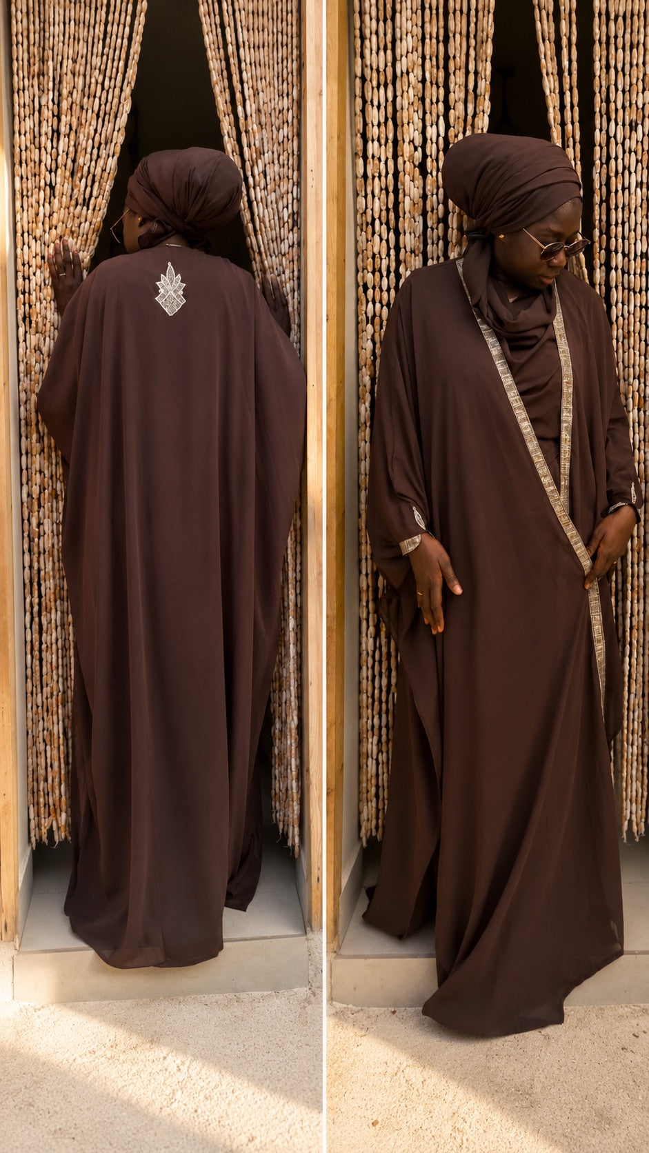 Rahma Dakar Resort Edit | Full set : Chiffon Abaya, Silk Dress & Sheila