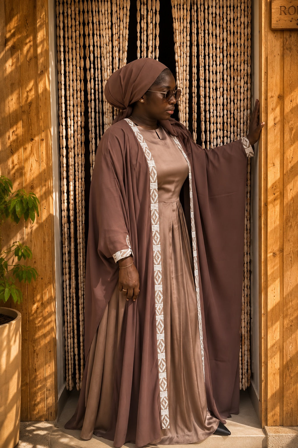 Rahma Dakar Resort Edit | Full set : Chiffon Abaya, Silk Dress & Sheila