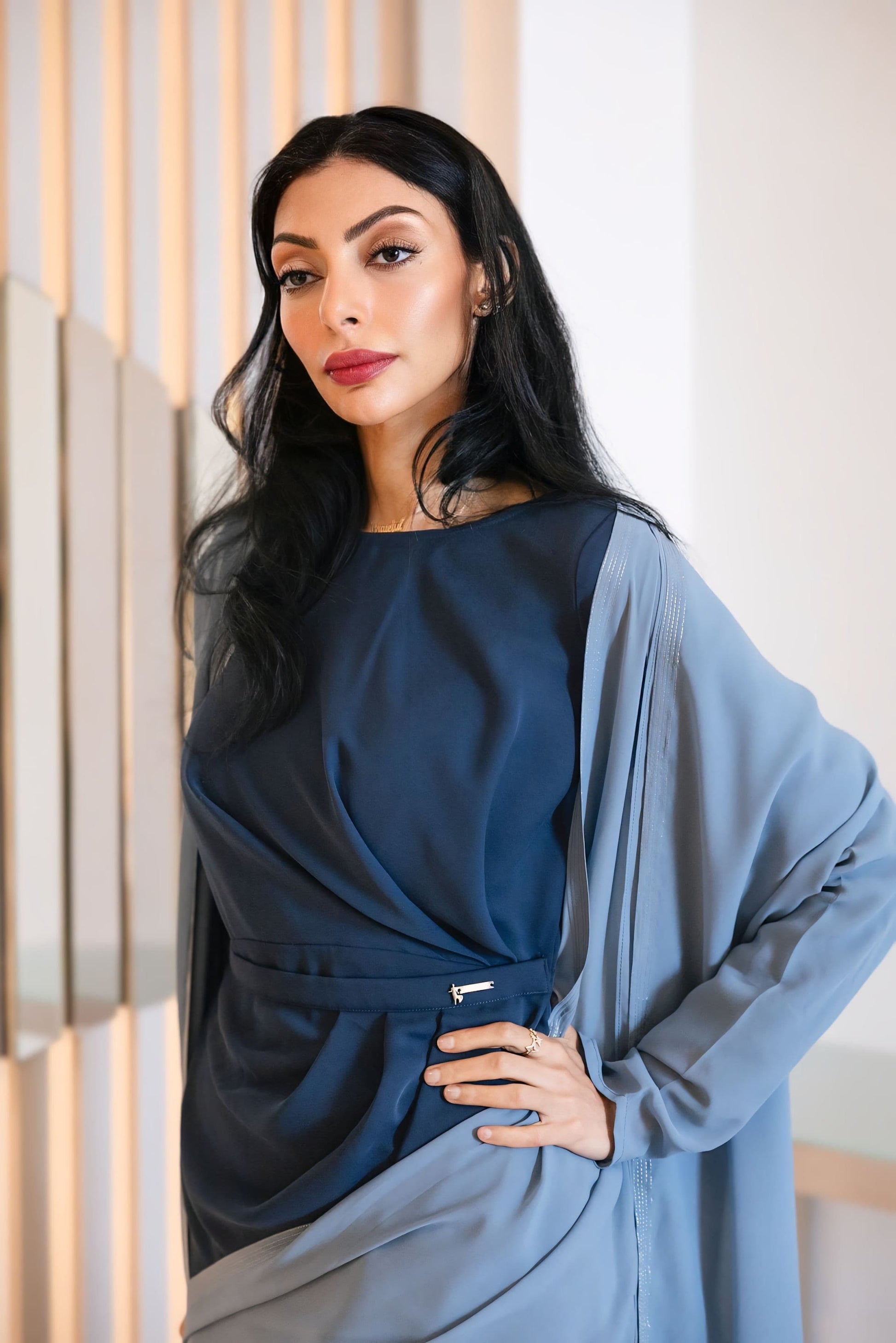 luxury abaya dress Suhaila Draped Elegant Dress