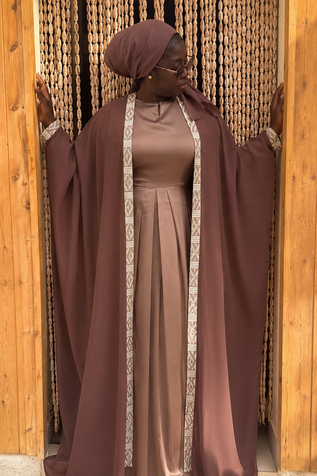 Rahma Dakar Resort Edit | Full set : Chiffon Abaya, Silk Dress & Sheila