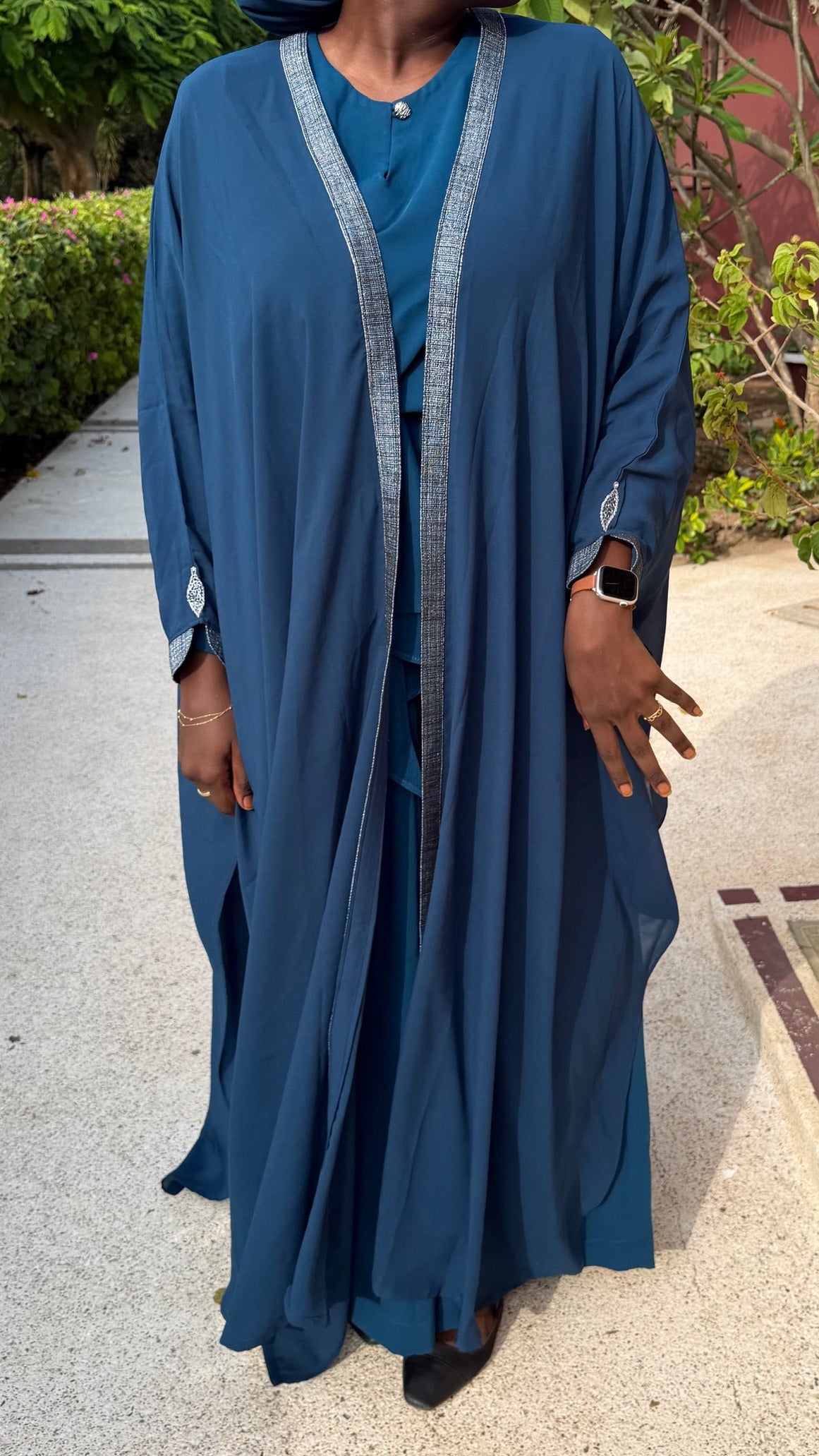 Rahma Dakar Resort Edit | Full set : Chiffon Abaya, Silk Dress & Sheila