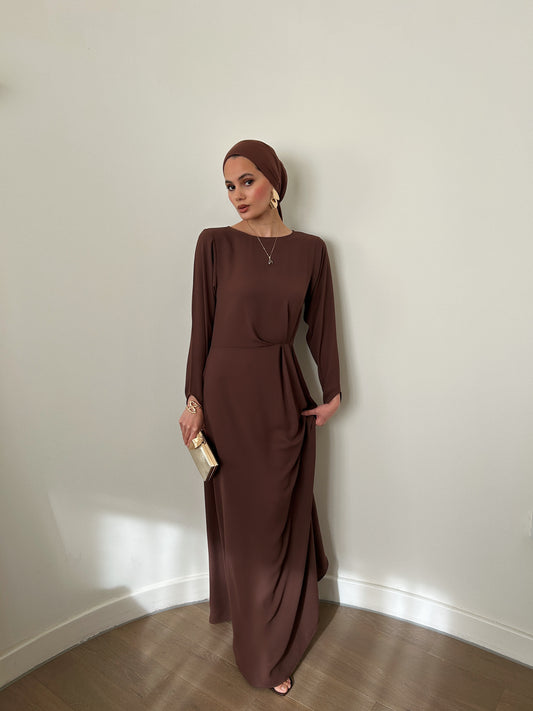 upscale maxi dresses Satin Luxury Maxi Dress Black / Medium