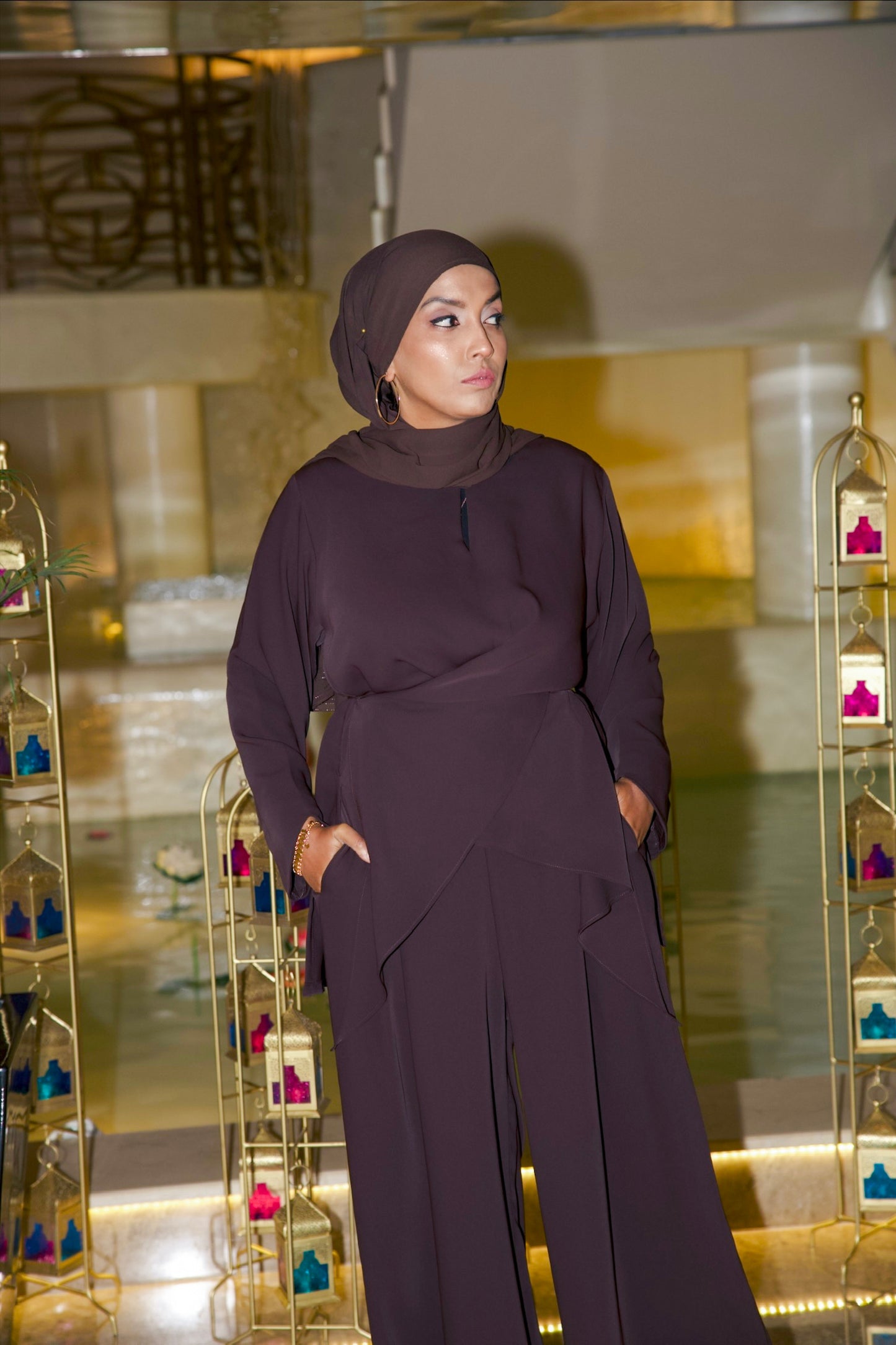 Noura — Ensemble Co-ord Ajustable | Top Portefeuille & Pantalon à Plis | Misendy