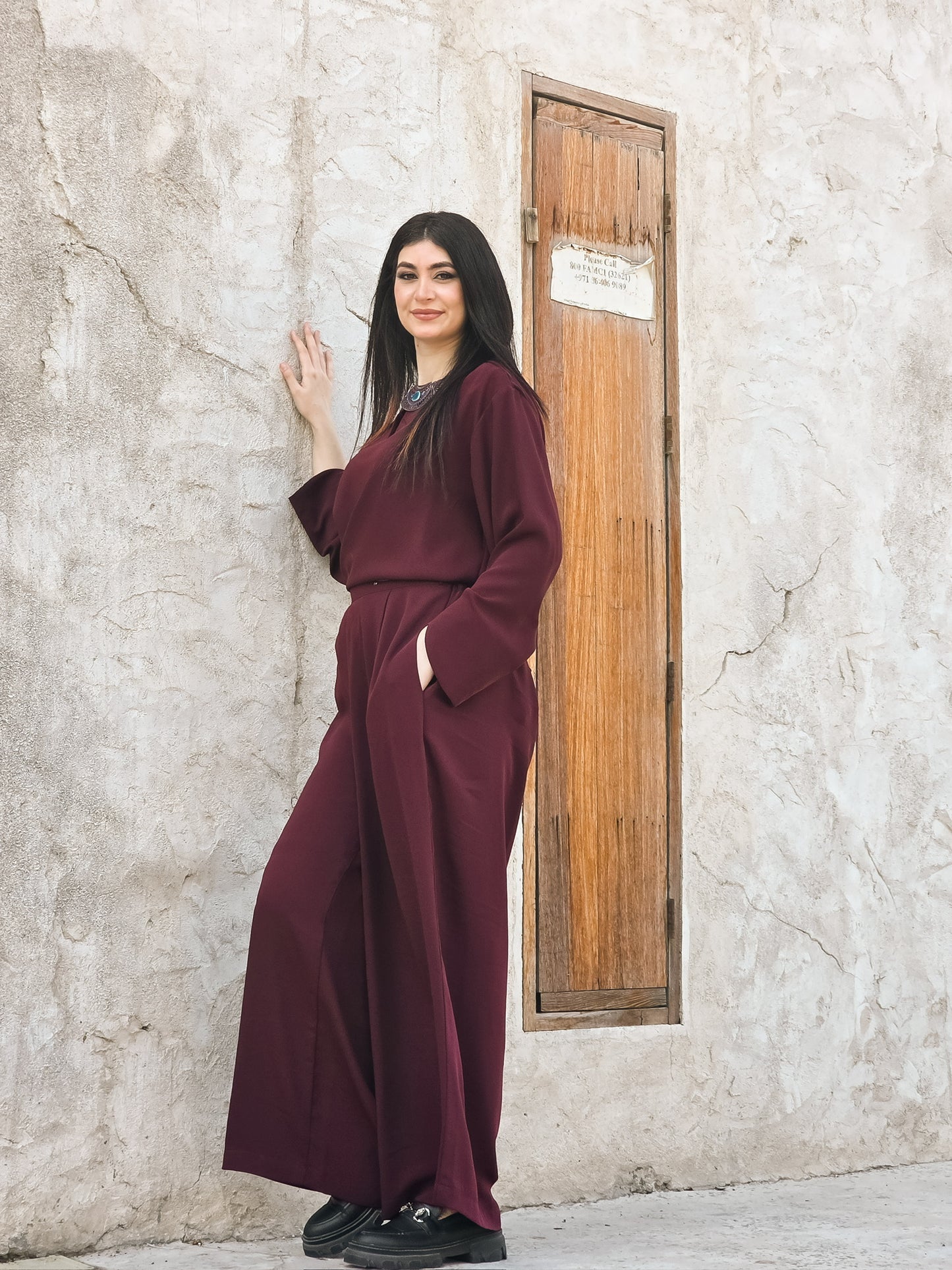 Noura — Ensemble Co-ord Ajustable | Top Portefeuille & Pantalon à Plis | Misendy