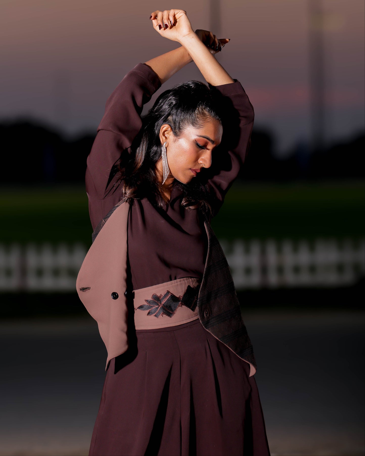 Modest business chic outfit for office wear.