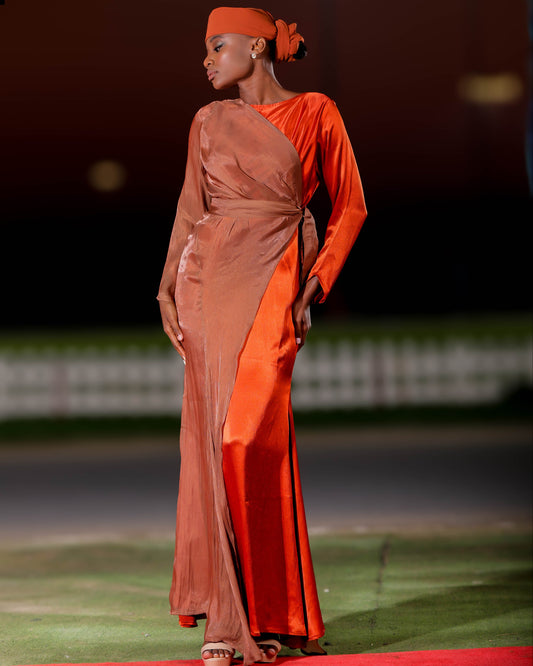 Sultana dress set | Two-piece statement dress set with asymmetric sleeves