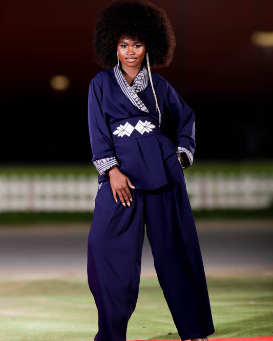 Rosa Set | Elegant Two-Piece Suit with Heritage Pagne Tissé