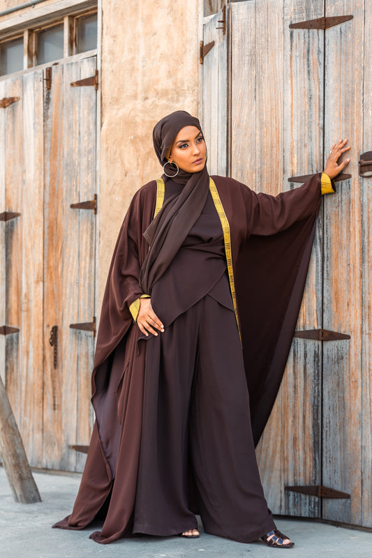 Zaha 3-Piece Heritage Abaya Set | Pagne Tissé & Sheila — Misendy