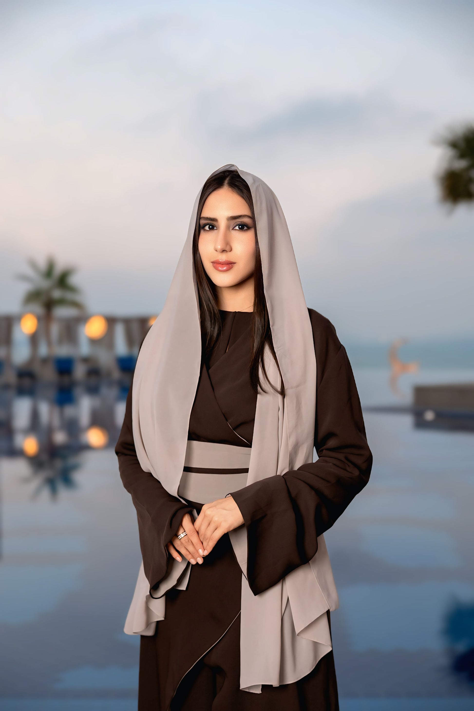 Mouna belted trench | Arab fashion elegance