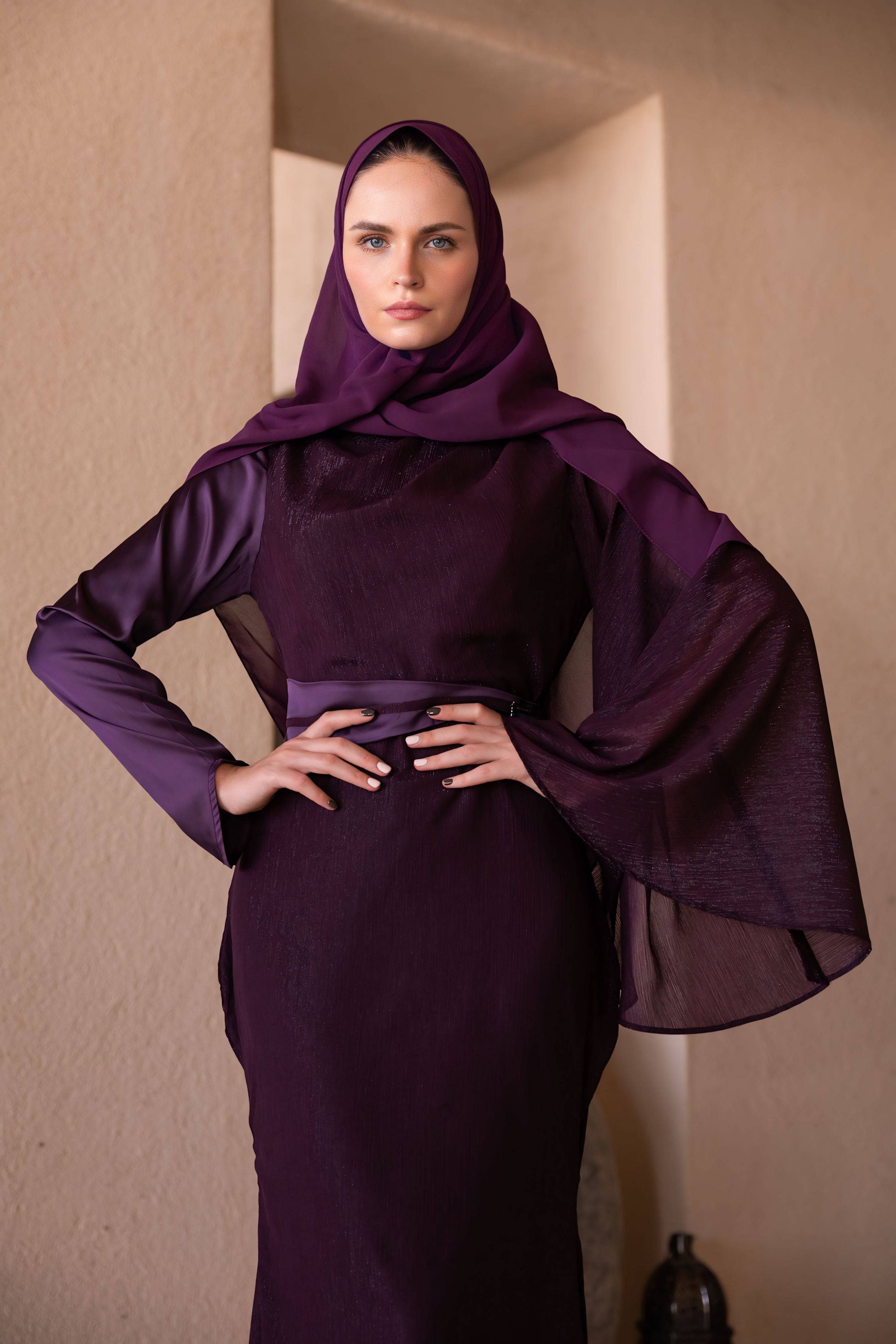 hijab mermaid dress Luxury Navy Blue Mermaid Embroidered Long Tail Muslim Party Dress