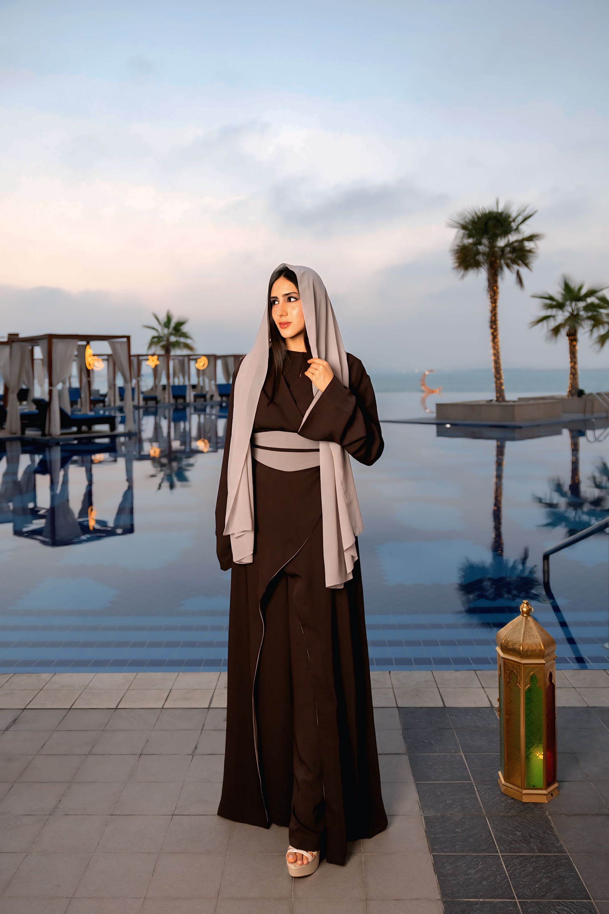 Mouna belted trench | Arab fashion elegance