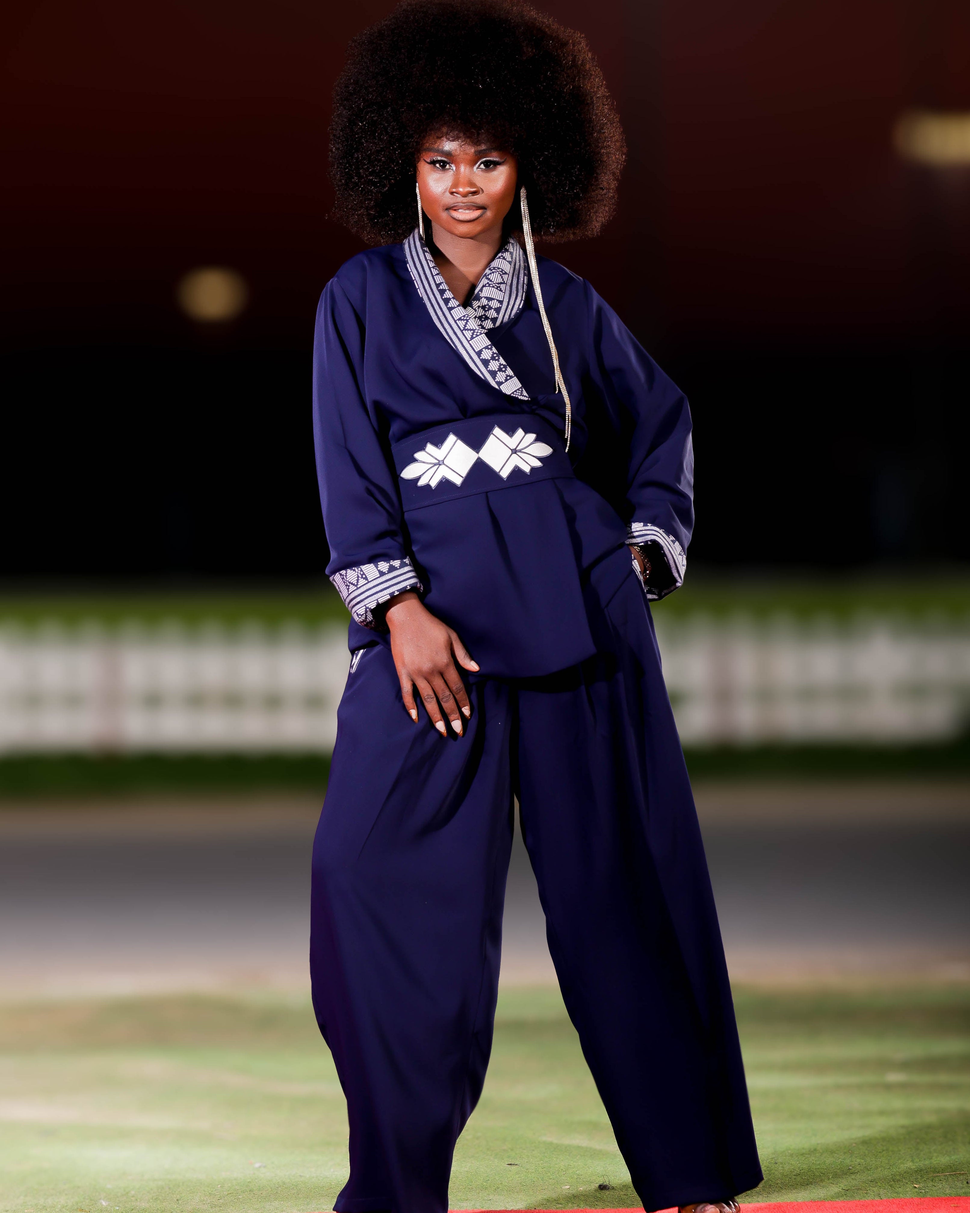 Misendy Rosa Set Pagne Tissé luxury tailored blazer and pants with heritage handwoven fabric and embroidery